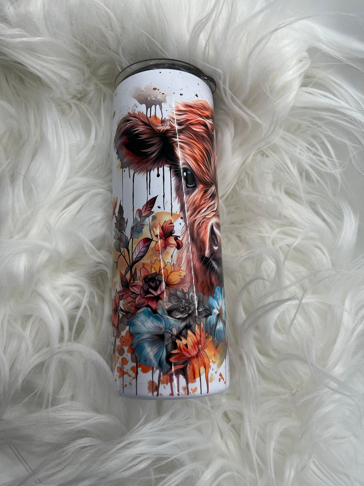 Highland Cow Watercolor Tumbler